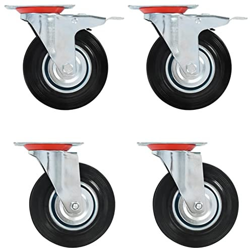 XIAOGUANG 12 STK. Lenkrollen 125 mm, Transportrollen, Rollen Werkbank, Lenkrollen Für Möbel, Möbelrollen, Strandkorbrollen, Rollen Für Schirmständer,