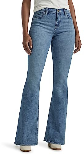 Lee Jeans Svasati leggendari da Donna a Vita Media, Retro rialzato, 46