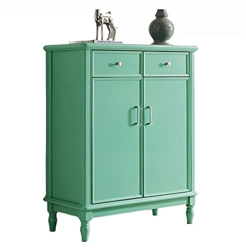 Weinschrank aus Massivholz, modernes, minimalistisches Sideboard, Veranda, Schließfach, Vitrine aus gehärtetem Glas for Wohnzimmer YIJIAN (Farbe : Green Shoe Cabinet)