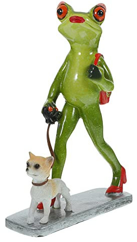 GANAZONO Frosch Zu Fuß Hund Ornament Frosch Hof Mini-Frosch-skulptur Froschfigur Statue Tischdeko Frosch Mini-gartenfrosch Terrarium Basteln Selber Machen Gehen Schreibtisch Harz