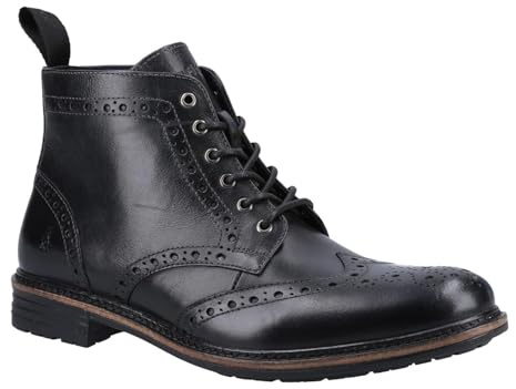 Hush Puppies Male Joshua Brogue Boot, Black, 9
