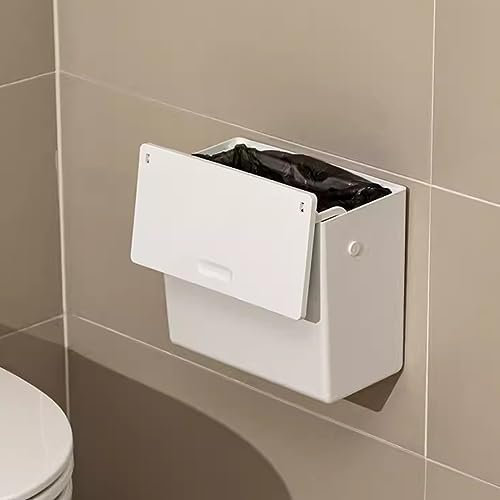 Pattumiera da cucina Pattumiera da bagno montata a parete con coperchio Cestino da cucina sospeso Pattumiera in plastica, 6 litri Home Office - Detiene rifiuti