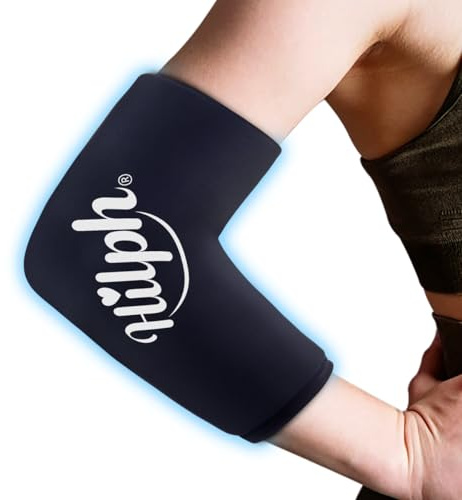 Hilph Kühlpack Gel Kühlpads für Ellenbogen, Knie und Wade Verletzungen, S | Wiederverwendbare, Kalt Warm Kompresse, Flexible Kühlakku Sleeve für Tennis Ellenbogen, Ärmel zur Schmerzlinderung, Tennisarm