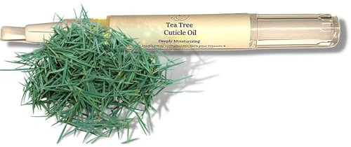 Tea Tree cuticle oil 3ml twist pen, vegan & cruelty free. Soft brush application. Prevents hang nails. Moisturises cuticles. Fresh scent. Natural ingredients