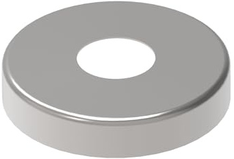 Sellon24® Edelstahl Abdeckrosette für Pfosten Abdeckung für Rohr 42,4 Rosette V2A Blende rund Geländer 125 mm Gelaender Pfostenrohr Schraubenabdeckung Balkon Terrasse