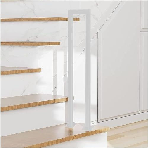 Ringhiera per ringhiera per interni e balcone, moderna ringhiera bianca, corrimano per portico (bianco, 45 cm)