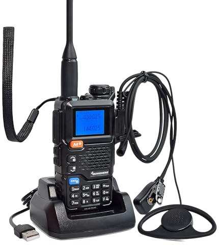 HYS Quansheng UV-K5(8) VHF UHF 5W Walkie Talkie | Long Range Wiederaufladbares Zwei-Wege-Funkgerät (mit Schraubhalterung), 200 Kanal VOX-Funktion, LED-Licht eingebaut