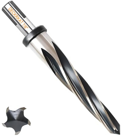7/8 Zoll Reibahle Bohrer für Metall, M2 HSS Kegelreibahle für Stahl, Legierung, Holz, Kunststoff zum Ausrichten, Vergrößern von Löchern, 5-Spiralnuten, 1/2 Zoll rutschfester Schaft, 22 mm