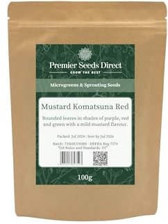 PREMIER SEEDS DIRECT - MICROGREEN Seeds - Mustard KOMATSUNA RED (250 Grams)