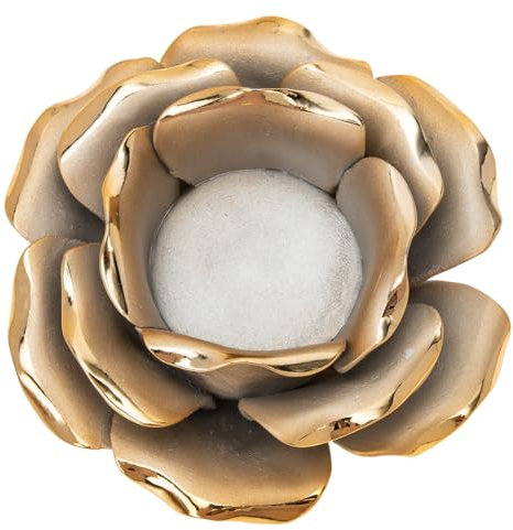 PRETYZOOM Nordischer Keramik Kerzenhalter in Rosendesign Goldfarbener Filigraner Kerzenständer Für Tischdekoration Bei Hochzeit Bankett Romantischem Dinner Und Party Elegantes Platzsparendes