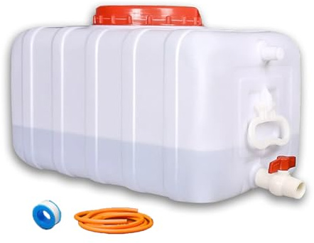 DWZL Contenedor De Agua Alimentario De HDPE Cuadrado, Tanque De Gran Capacidad con Asa Reforzada, 2,8 Mm De Grosor Estanco para Hogar, Camping, Autocaravanas Y Exteriores(Size:25L)
