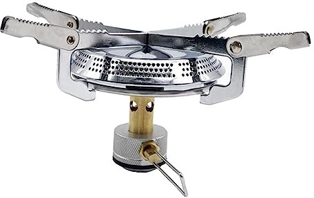 Kisangel Estufa de Cocina Portátil Quemador para Camping, Aleación de Aluminio y Acero Inoxidable, Alta Potencia, Ligera y Compacta, Base Estable, Adecuado para Picnic y Senderismo al Aire