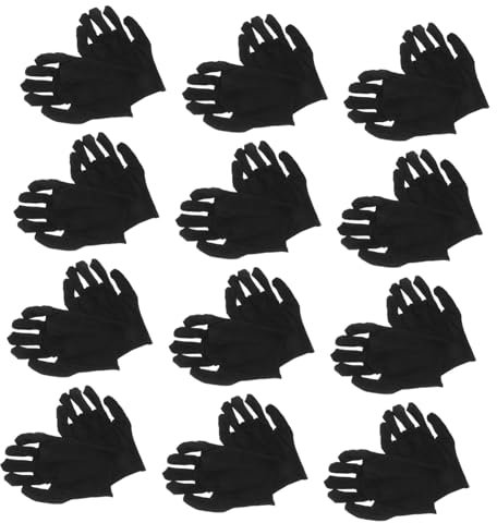 Alipis 12Paare Baumwollhandschuhe Schwarz Bequeme Robuste Arbeitsschutzhandschuhe Für Vielseitige Anwendungen Schützend Strapazierfähig Für Gartenarbeit