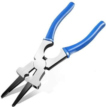 ZIMISI MIG Welding Pliers, 8 Multi-Functional Welder Plier Clip with Anti-Slip Handle, High Carbon Steel Anti-Rust Welding Plier Tool for Professional Spatter Scraping, Wire Cutting (Blue)