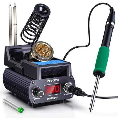Portable Soldering Station-T12 Solder Iron Tip, 75W Digital Display Soldering Iron Station-Fast Heating (5S), °C/ºF Conversion(392°F to 896°F), Auto Sleep&Calibration Support for Electronics Repair