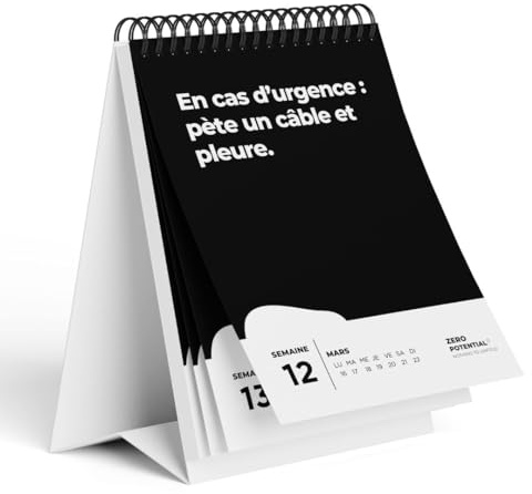 Calendrier de table démotivant 2026-52 semaines - Avec 52 dictons non motivants - Ne rêvez pas votre vie mais gardez votre bouche - Idée cadeau amusante (Français, Calendrier de table)