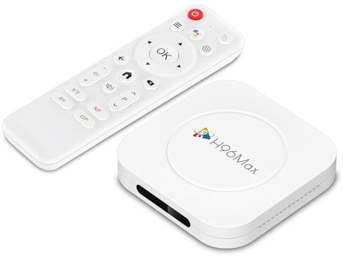 LEFFOT M1 Plus Android 14 TV Box 2025, 4GB RAM + 32GB ROM, 4K Ultra HD TV Decodificador, IP-TV Box con Decodificación 8K, Control de Voz, WiFi 6, BT 5.4, 100M Ethernet, HDR10, RK3528 Quad-Core A53