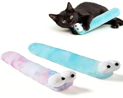 Zimocepuz 3-en-1 Jouet pour Chat avec Herbe à Chat, Coussin Doux pour Mordre et Griffer, Lot de 2 Jouets pour Chats pour Divertissement et Exercice, Interactif