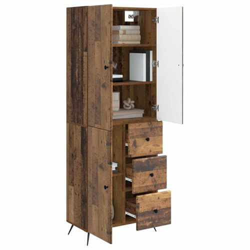 vidaXL Schrankset 2 pcs Altholz Holzwerkstoff, Stylisches Set, praktische Möbel, platzsparende Anordnung, für Garten oder gemütliche Innenräume