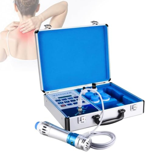 MObyat Apparecchio per Terapia A Onde Durto Elettriche, Apparecchio per Terapia Extracorporea A Onde Durto Elettromagnetiche con 10 Testine Massaggianti, Regolazione Dellenergia da 25 A 105 MJ, per