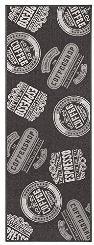 andiamo Küchenläufer Coffeeshop Kurzflor Läufer aus Polyamid Küchenteppich - Teppich Küche 67 x 180 cm anthrazit