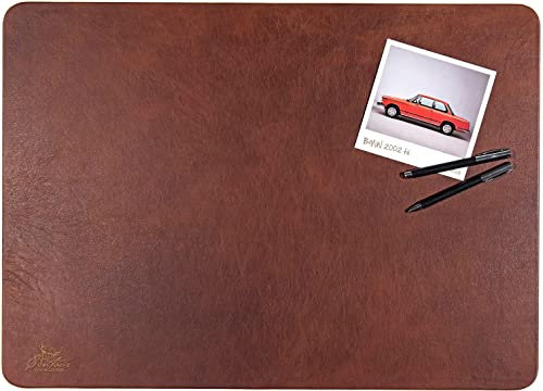 Centaur - Hochwertige Leder Schreibtischunterlage - Nussbraun 50x70 cm - ideal für Büro und Zuhause - Pflegeleichte Schreibunterlage - Handmade in Germany