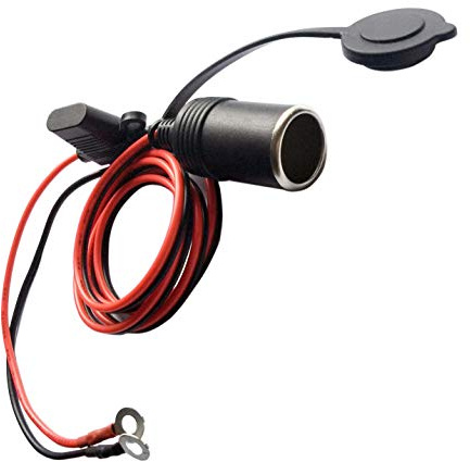 Carviya Zigarettenanzünder-Steckdose mit Öse, Netzteil, 12 V, 17 AWG, 1,2 m, 15 A, Sicherung, Gleichstrom, 12, 24 V, für Autoreifenfüller, Luftpumpe