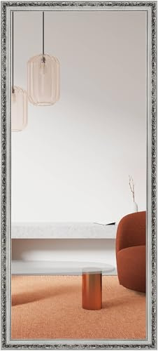 nielsen HOME Wandspiegel, 70 x 170 cm, Holz, Silber Glanz, Ganzkörperspiegel für alle Wohnbereiche, Hoch- & Querformat, anpassbare Aufhänger, Francesca