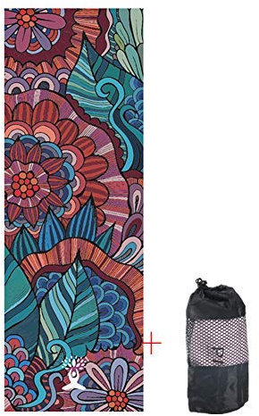 Hot Yoga Handtuch, Morbuy Mikrofaser Yoga Handtuch 63cm x 185cm rutschfest Fitnesstuch Weich Atmungsaktiv Antirutsch Yogatuch Gilt für Fitness Ausbildung (63 * 185CM,Tiefrot)