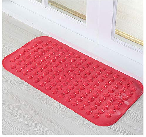 YOUCAI Alfombrilla Baño Antideslizante Bañera Niños, Esterilla De Ducha, Alfombra De Baño Antideslizante con Ventosas Alfombra De Baño Extra Larga Anti-Moho Lavable A Máquina,Rojo,40x100cm