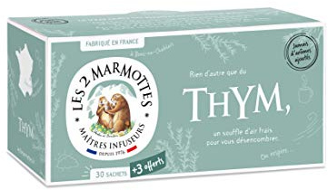 LES 2 MARMOTTES Thyme Infusion, 30 Bags, 40 g
