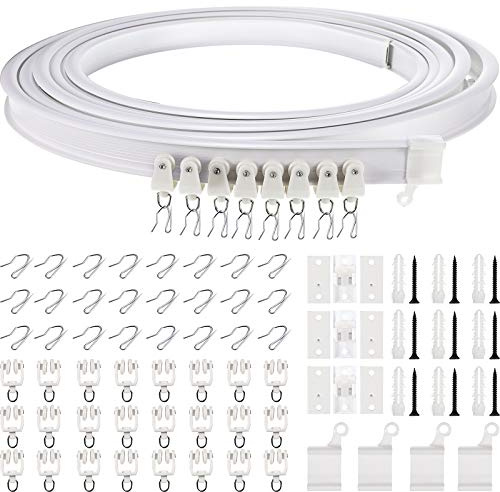 3 Meter Biegbare Decke Gebogene Vorhangschiene Flexible Decken Vorhangschiene 3 m Gebogene Fensterschiene für Vorhangschiene Vorhangsystem Bettvorhänge Raumteiler, Deckenschiene