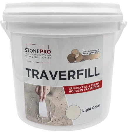 StonePro Traverfill Travertinreparatur, füllt kleine Gruben, Löcher und Hohlräume in Travertin und Kalkstein (leicht, 1,4 kg)