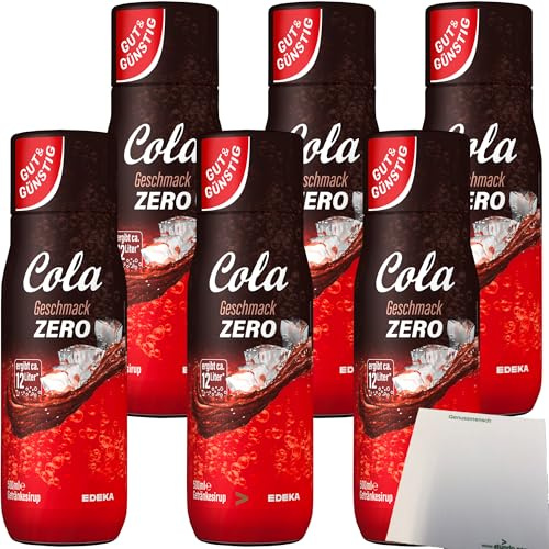 usy Bundle für Gut & Günstig Cola Zero Getränkesirup 6er Pack (6x500ml Flasche) + usy Block
