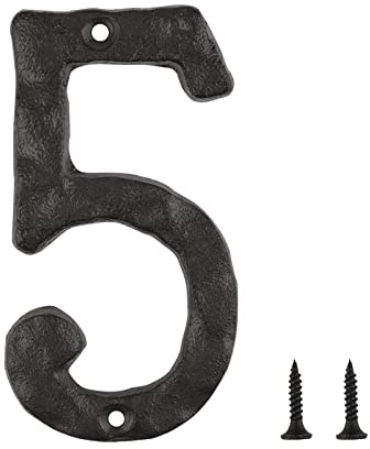 KINBOM 14 cm Numero Civico in Metallo Senza Luce, Porta Moderna Galleggiante Indirizzo Cassetta Postale Numero Civico per Casa All'esterno (Numero 5)