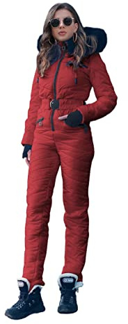 Yousify Womens Onesie Ski Suit Winter Outdoor Sports Waterproof Snowsuit Jumpsuits Jacket