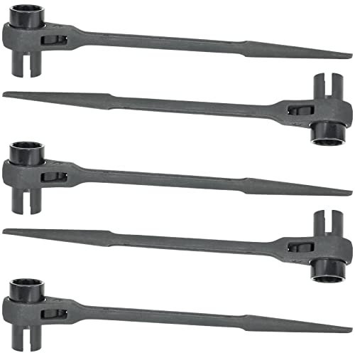 HASKYY 5x set di cricchetti per ponteggi chiave a cricchetto per ponteggi con scanalatura per dado ad alette 19/22 mm cricchetto a cricchetto reversibile destra/sinistra - doppia chiave a bussola 4 in