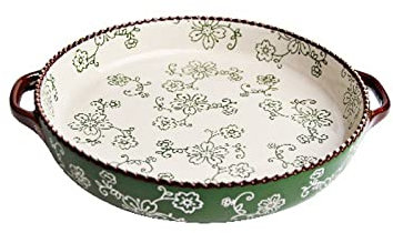 cooking teglia forno Cooking Creative Cooking Householes Cooking Pan Bianurale Zuppa Pizza Cucina Cuocere Pan Microonde Ceramica Ceramica Comal teglie da forno per lasagne ( Color : 12.5inch green )