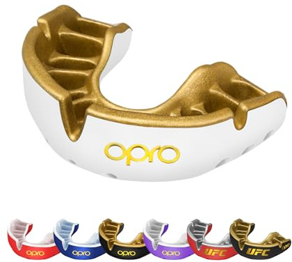 OPRO Protector Bucal Nivel Oro - Ajuste Premium para Adultos y Niños - Bucal para Boxeo, MMA, BJJ, Rugby y Hockey - Moldeo Fácil - con Garantía Dental Incluida