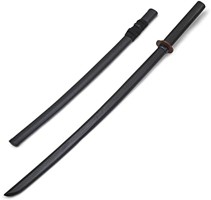 Martial Arts Adults Black Oak Wooden Bokken With Plastic Scabbard - NEW