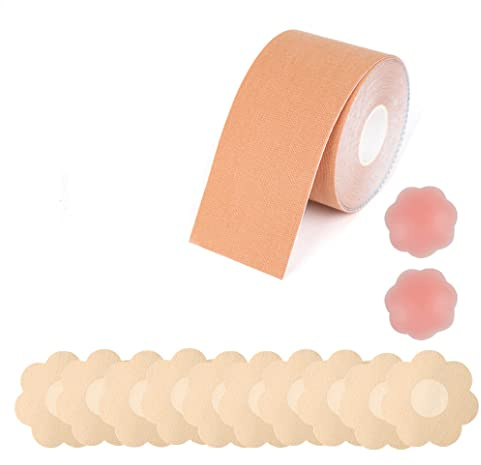 VOANZO Boob Tape 5M Adhesive Bra Body Tape Breast Lift Tape for Clothes Dresses A-E Cups