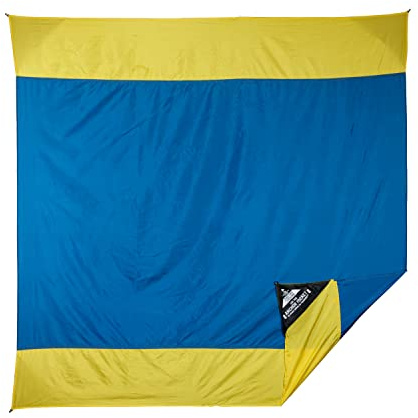 GRAND TRUNK Parasheet Beach Blanket | Sand-Free, Water-Resistant Outdoor Blanket with Anchor Pockets, Lightweight & Quick-Dry, 7' x 7' | Tropic