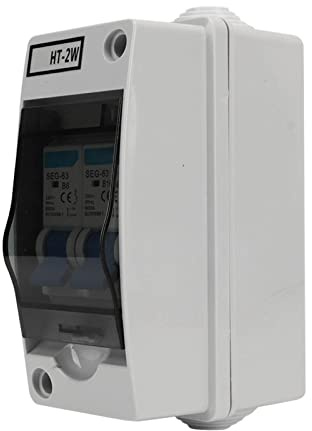 Disjoncteur de Fuite Miniature 230V 6A 16A 2 Voies MCB Boîtier de Distribution D'énergie étanche