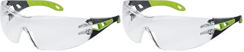 uvex Lunettes de Protection Pheos, Oculaire PC Incolore, Normes EN 166 & 170, Lentilles Antibuée, Résistantes aux Rayures - Produits Chimiques, Protection anti-UV400, Légeres (Lot de 2)