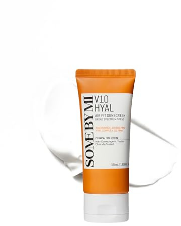 SOME BY MI V10 Hyal Air Fit Sunscreen SPF 50 – 1.69oz, 50ml – Korean Centella Sunscreen for Face with UV Protection – Non-Greasy, No White Cast, No Eye Irritation for Sensitive Skin – Korean Skin Care