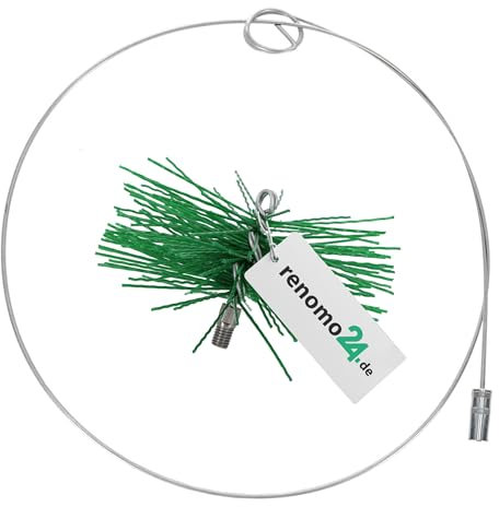 Renomo24 Schornsteinbesen Kunststoff, Schubstange 1,5m, Besengröße 150mm, Reinigungsset für effiziente Schornsteinpflege