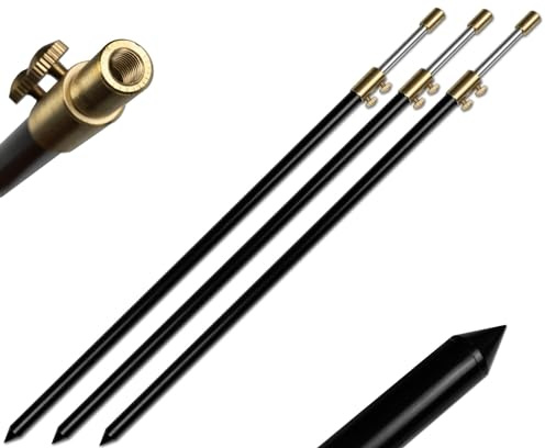 2-4 Stück Rutenhalter Brolly Bankstick Alu Doppelschraube 50-90cm / 100-190cm 16/9mm schwarz