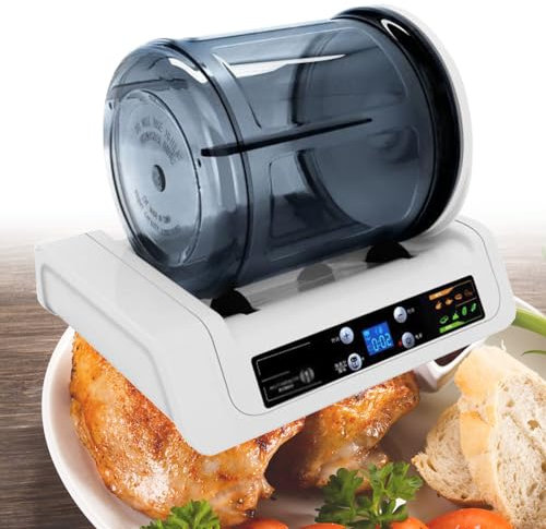 Hydravex Hamburger-Einlegemaschine, Elektrischer Fleisch-Tumbler-Marinator Mit 5 L GroßEm Einlegefass Und 0-10-Stunden-Timer-Einstellung FüR Rind, Schwein, Hammel, Huhn