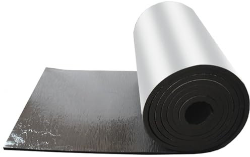 AITAF Auto-Adhésif 5mm Film Aluminium Isolation Thermique Plaque en Caoutchouc Autoadhésif Coupée Mousse Isolante Phonique pour Sols, Murs, Lofts, Toits, (Size : 1mx4m)