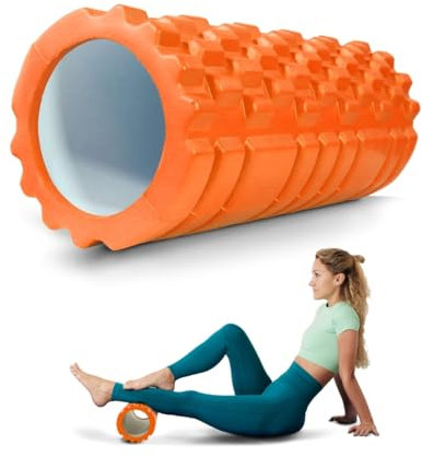 Mobiclinic® fitness, Rullo massaggio muscolare, Fitroller, Schiuma ed eva, 14x33 cm, Pilates, Yoga, Stretching, Portatile, Multifunzionale, Foam roller, Per tutto il corpo, 3 livelli di intensità